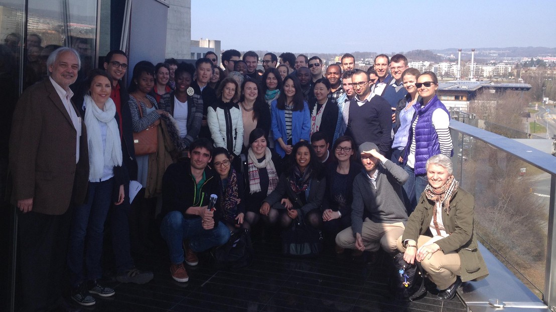 Prof. Philippe Wieser with the IML students of Lausanne and Paris © 2015 EPFL