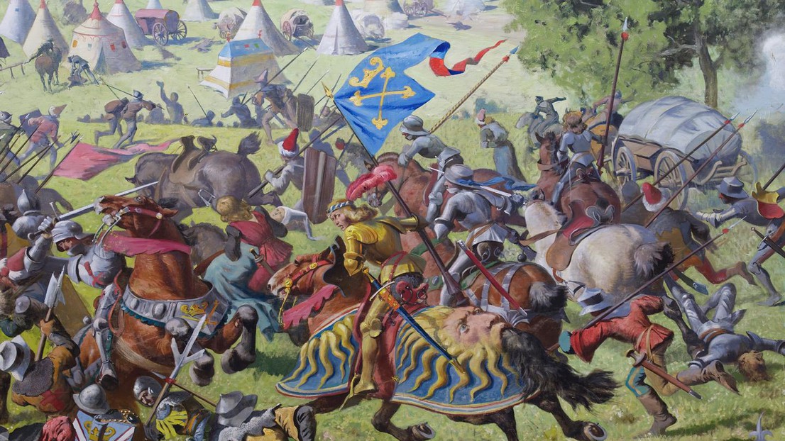 Panorama scroll close-up © Foundation for the Panorama of the Battle of Murten Panorama scroll close-up © Foundation for the Panorama of the Battle of Murten