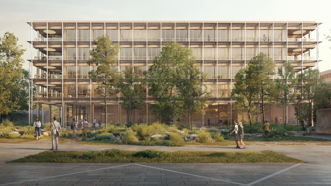 The future building as seen from the North. © Filippo Bolognese / KAAN Architecten