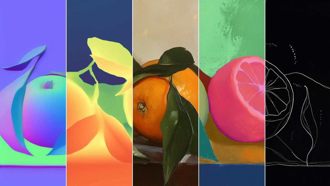 A couple of oranges seen through the lens of multiple modalities, with each slice showing a different way one might perceive and understand this scene - 2025 EPFL - CC-BY-SA 4.0 A couple of oranges seen through the lens of multiple modalities, with each slice showing a different way one might perceive and understand this scene - 2025 EPFL - CC-BY-SA 4.0
