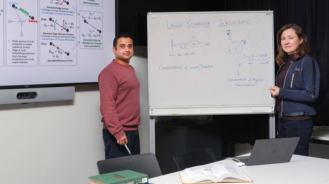 Vinay Sharma et Olga Fink, from EPFL, have developed an AI algorithm that can model complex dynamical processes. 2026 EPFL/Alain Herzog - CC-BY-SA 4.0