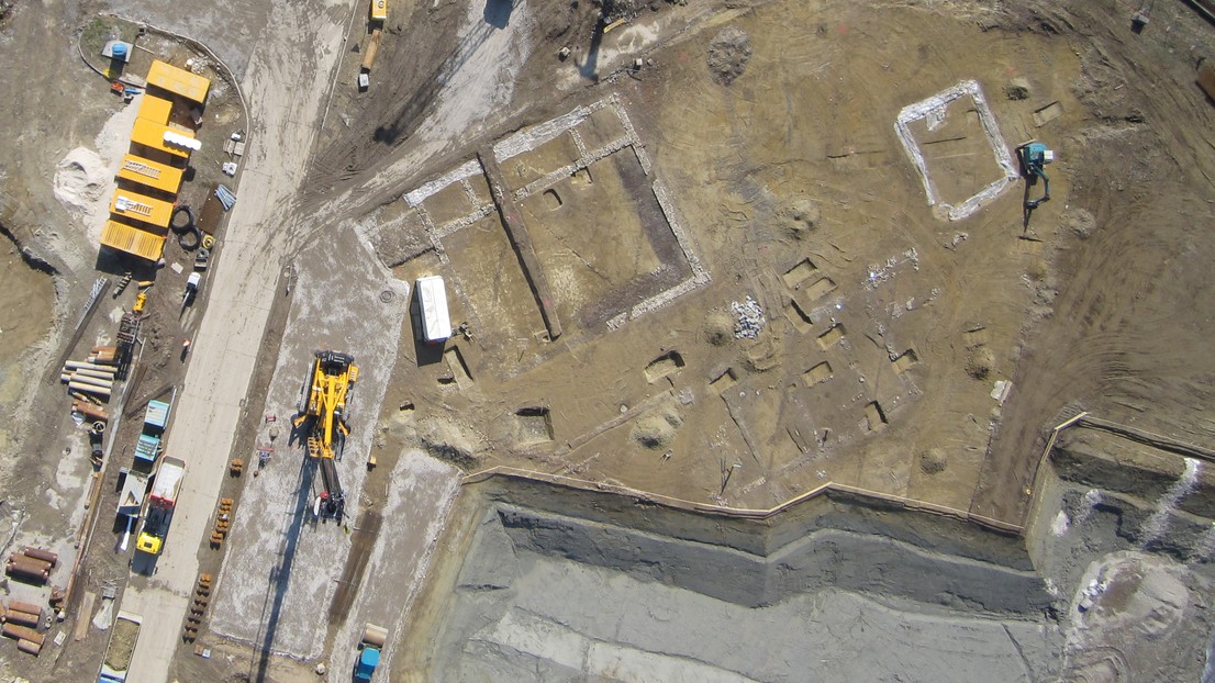Foundations of Roman walls are clearely visible on this aerial photo. © Sensefly. Foundations of Roman walls are clearely visible on this aerial photo. © Sensefly.