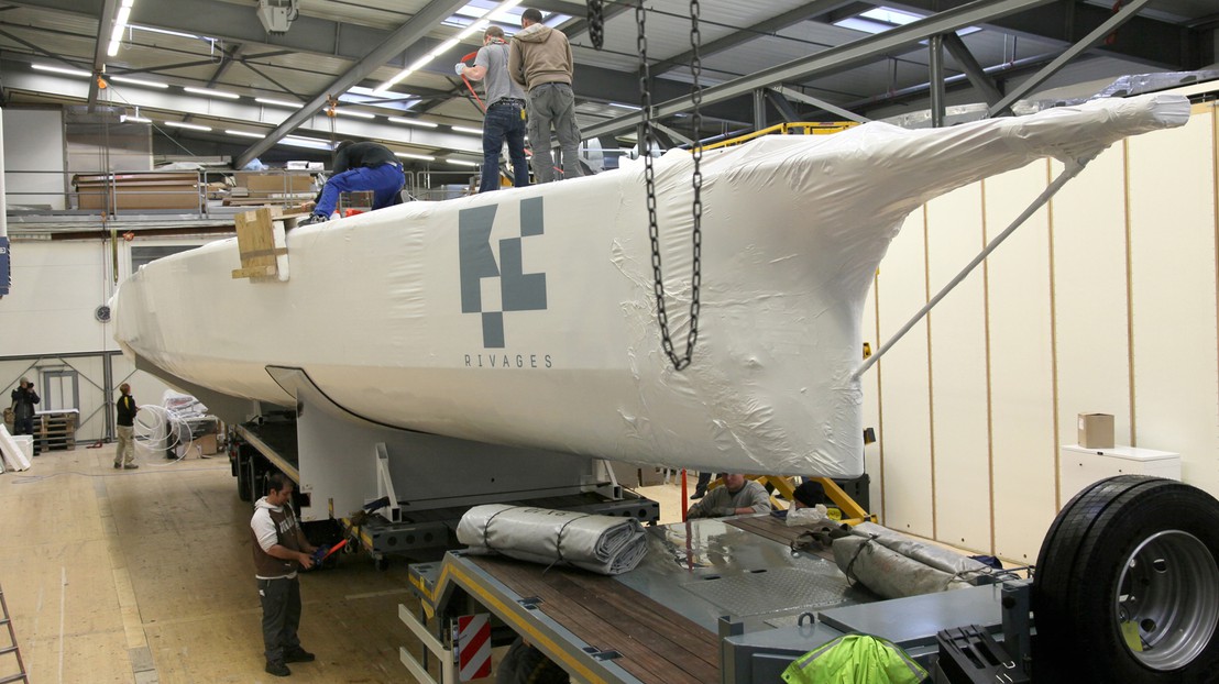 Rivages, just before going out of the boatyard Décision, last week. © Alain Herzog