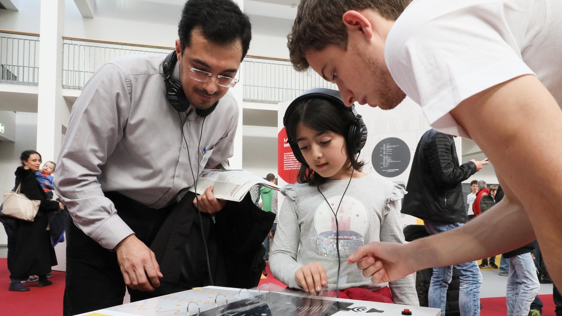 The "How it works" section invited visitors to discover how the digital world works. © Alain Herzog/EPFL