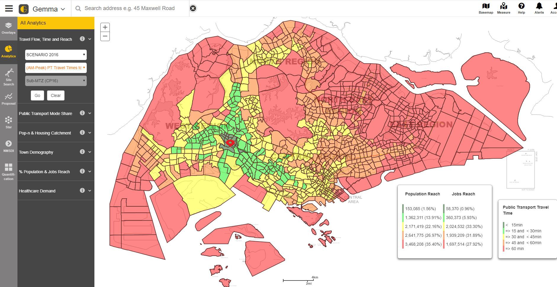 GEMMA, developed in Singapore, products urban planning scenarios.©Urban Redevelopment Authority