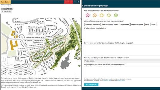 Commonplace allows to discuss and evaluate urban planning proposals. ©commonplace.is