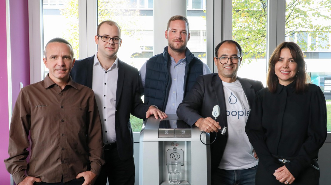 The Droople team has developed a system that can help reduce a building’s water consumption. © 2019 EPFL/Alain Herzog The Droople team has developed a system that can help reduce a building’s water consumption. © 2019 EPFL/Alain Herzog