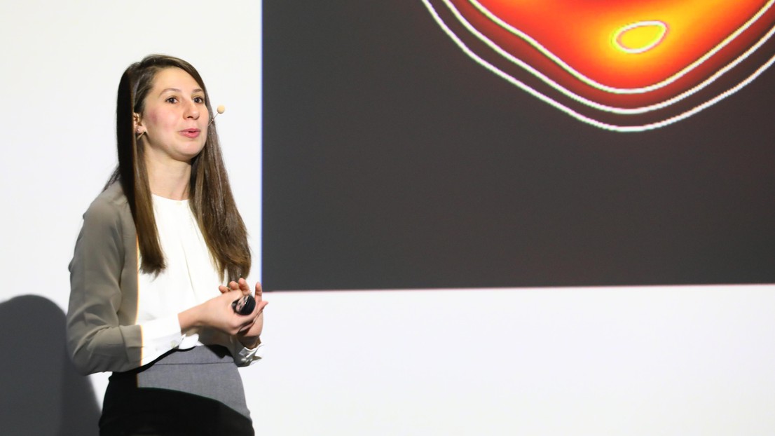 Katie Bouman presented her work during the EPFL Open Science Day. © EPFL / Murielle Gerber Katie Bouman presented her work during the EPFL Open Science Day. © EPFL / Murielle Gerber
