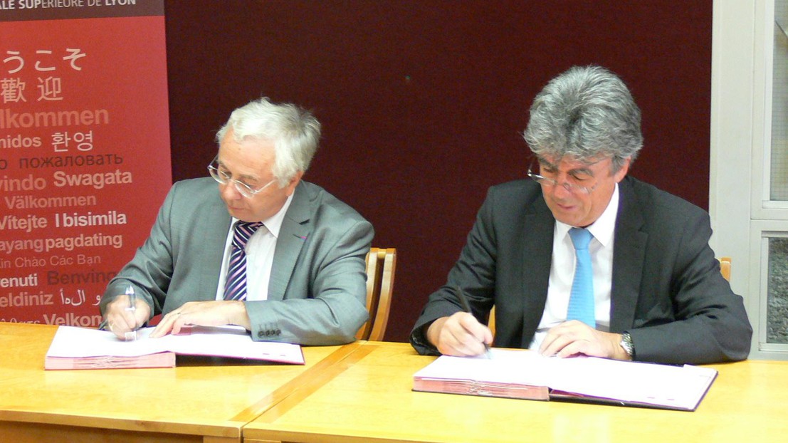Patrick Aebischer et Jacques Samarut, ENS Lyon President © ENS Lyon Patrick Aebischer et Jacques Samarut, ENS Lyon President © ENS Lyon